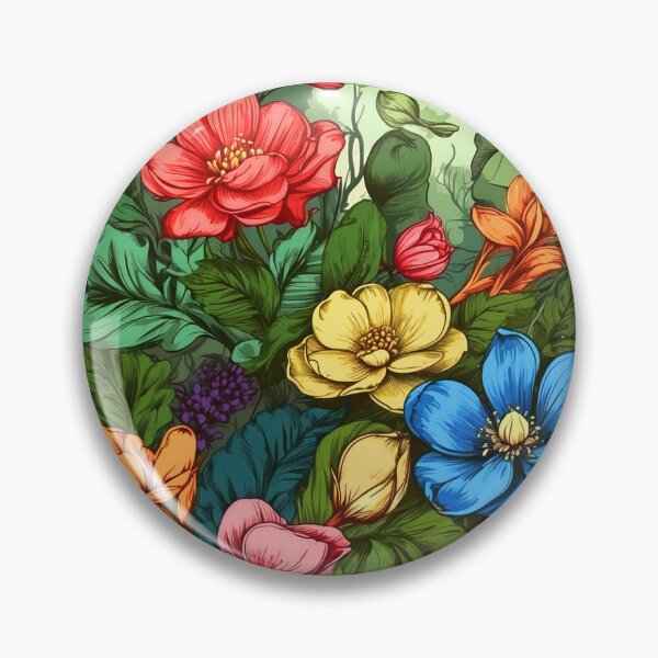 Item preview, Greenery Floral Pattern - Bright Colorful Flowers designed and sold by SassyArtistry.
