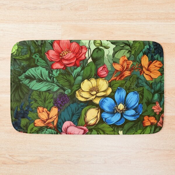 Item preview, Greenery Floral Pattern - Bright Colorful Flowers designed and sold by SassyArtistry.