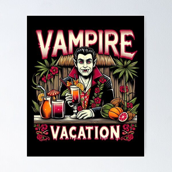 Item preview, Vampire Vacation Fun Tropical Horror Fan Summer Vacation designed and sold by SpookshowDesign.