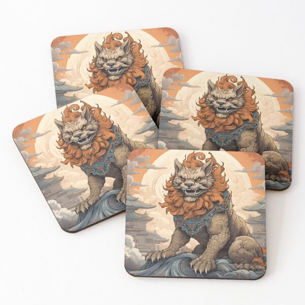 Item preview, Foo Dog Guardian - Japanese Lion Art designed and sold by Sakashi-Canvas.