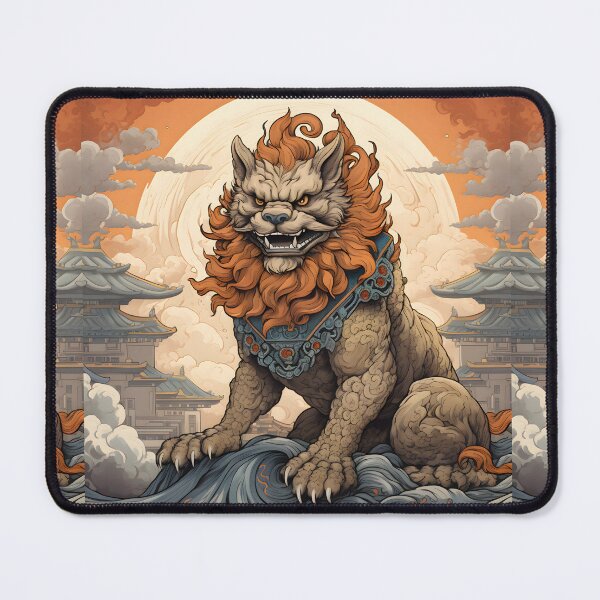 Item preview, Foo Dog Guardian - Japanese Lion Art designed and sold by Sakashi-Canvas.