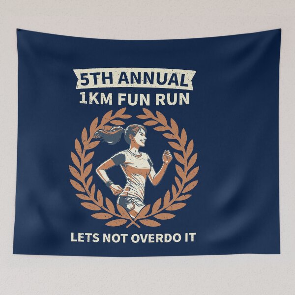 Item preview, 5th Annual 1km Fun Run Lets Not Overdo It | Funny Vintage Running designed and sold by d247.