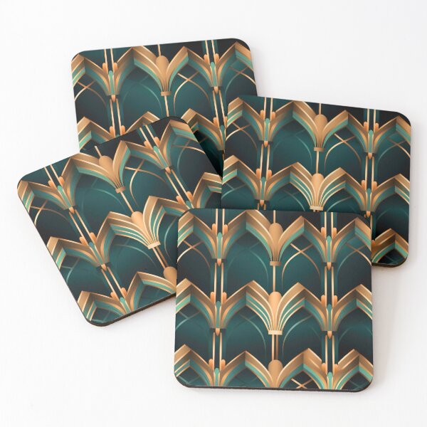 Item preview, Copper-Colored And Antique-Green Art Deco Pattern designed and sold by DEC02.