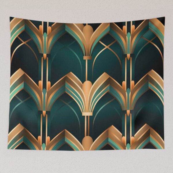 Item preview, Copper-Colored And Antique-Green Art Deco Pattern designed and sold by DEC02.