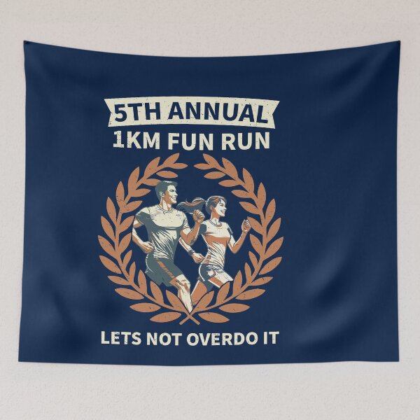 Item preview, 5th Annual 1km Fun Run Lets Not Overdo It | Funny Vintage Running designed and sold by d247.