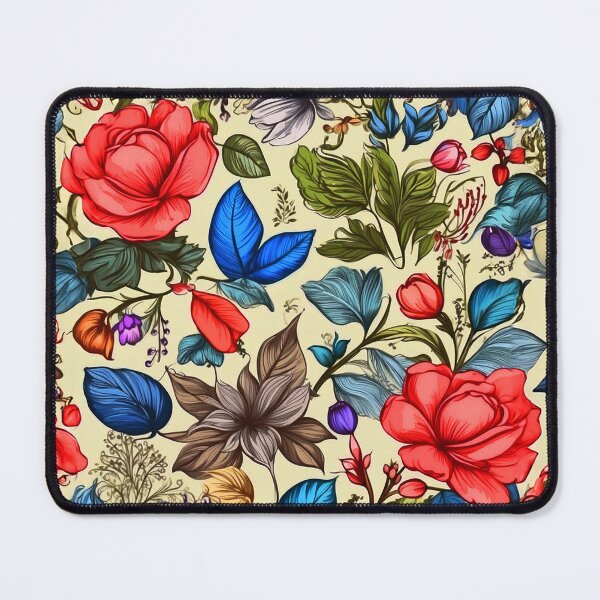 Item preview, Greenery Floral Pattern - Bright Colorful Pink And Blue Flowers designed and sold by SassyArtistry.