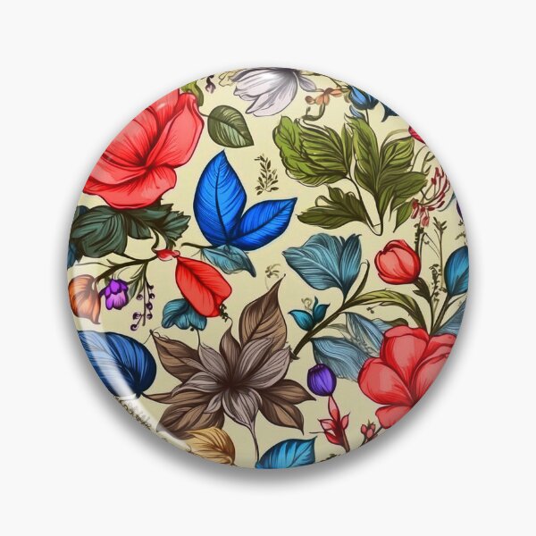 Item preview, Greenery Floral Pattern - Bright Colorful Pink And Blue Flowers designed and sold by SassyArtistry.
