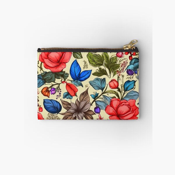 Item preview, Greenery Floral Pattern - Bright Colorful Pink And Blue Flowers designed and sold by SassyArtistry.