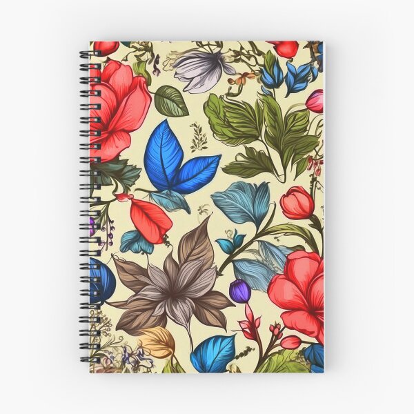 Item preview, Greenery Floral Pattern - Bright Colorful Pink And Blue Flowers designed and sold by SassyArtistry.