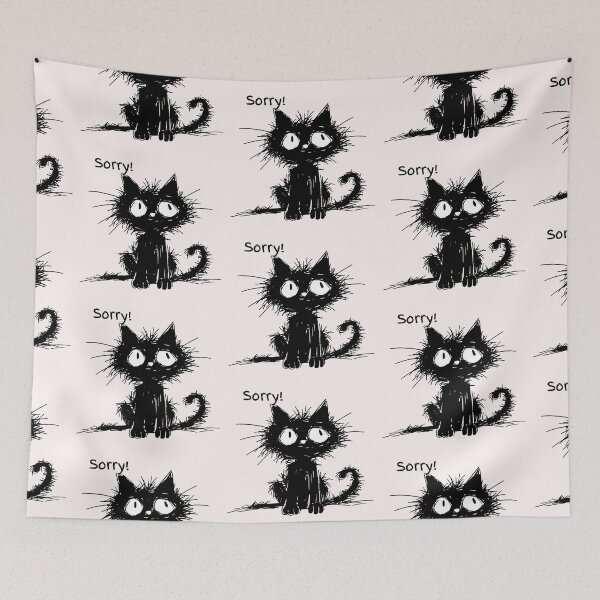 Item preview, Sorry black cat designed and sold by zebra design.