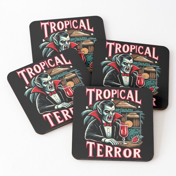Item preview, Tropical Terror Fun Tropical Horror Fan Vampire Vacation designed and sold by SpookshowDesign.