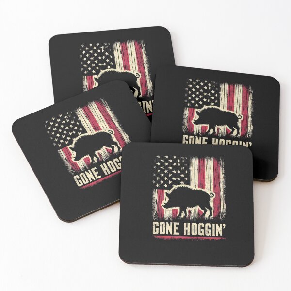 Item preview, Boar Hunter Gone Hoggin Vintage American Flag Wild Hog designed and sold by taaddison50.