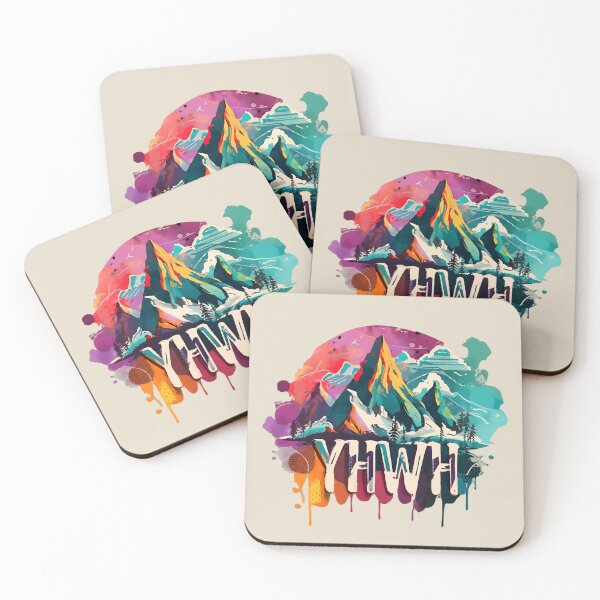 Item preview, YHWH - Mountain of God - Vibrant Art Christian Hebrew designed and sold by Chez-Creations.