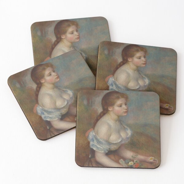 Item preview, Una joven con margaritas - Auguste Renoir designed and sold by Mapsart-.