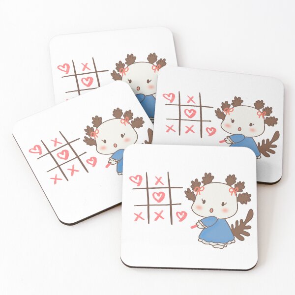 Item preview, Valentines Day with WHITE NIGHT and Tic Tac Toe:Black white Axolotle-Haato the Gang of Salamander designed and sold by lazycat14.