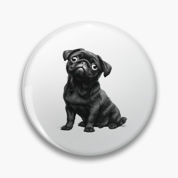 Item preview, Black and White Puppy Pug giving Puppy Eyes designed and sold by KazzasKorner.