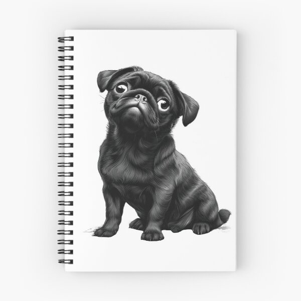 Item preview, Black and White Puppy Pug giving Puppy Eyes designed and sold by KazzasKorner.
