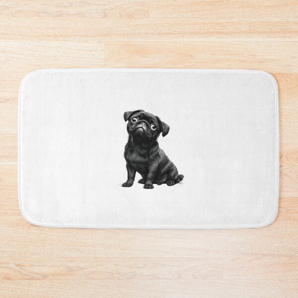 Item preview, Black and White Puppy Pug giving Puppy Eyes designed and sold by KazzasKorner.