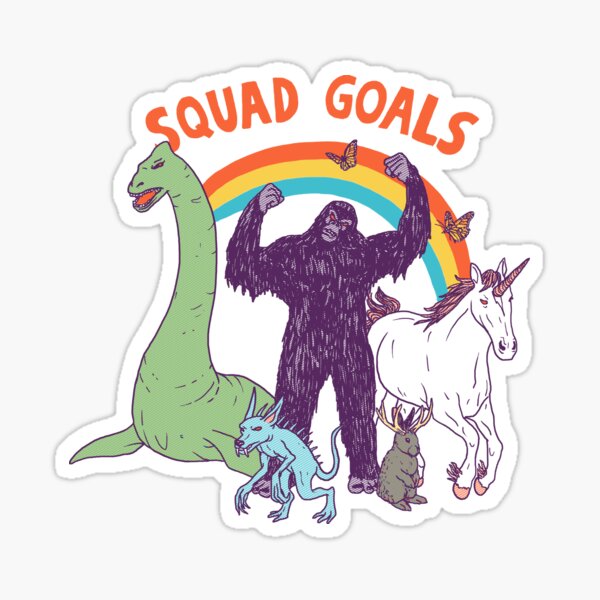 Download Squad Goals Stickers Redbubble PSD Mockup Templates