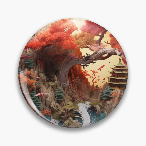 Item preview, Ancient Asian Landscape In Origami Art designed and sold by NDMDesignStudio.