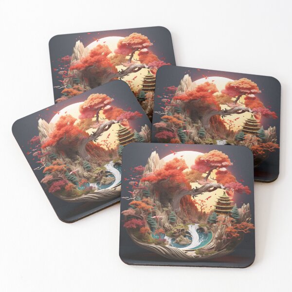 Item preview, Ancient Asian Landscape In Origami Art designed and sold by NDMDesignStudio.