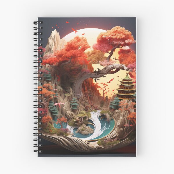 Item preview, Ancient Asian Landscape In Origami Art designed and sold by NDMDesignStudio.