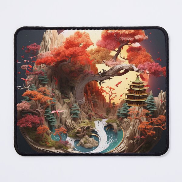 Item preview, Ancient Asian Landscape In Origami Art designed and sold by NDMDesignStudio.