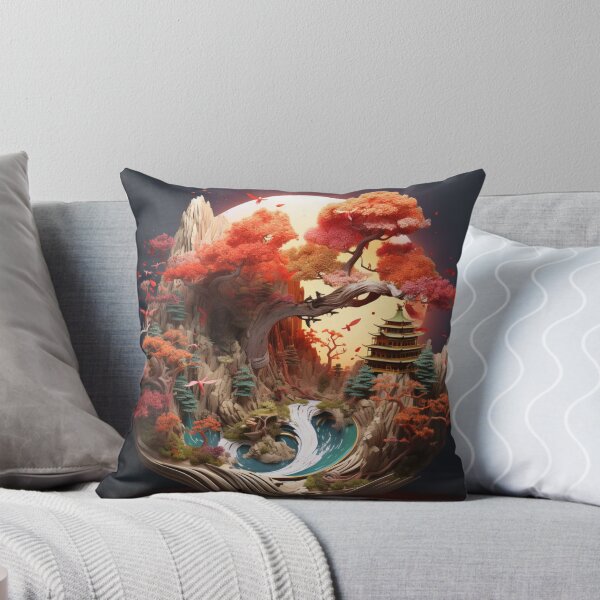 Item preview, Ancient Asian Landscape In Origami Art designed and sold by NDMDesignStudio.