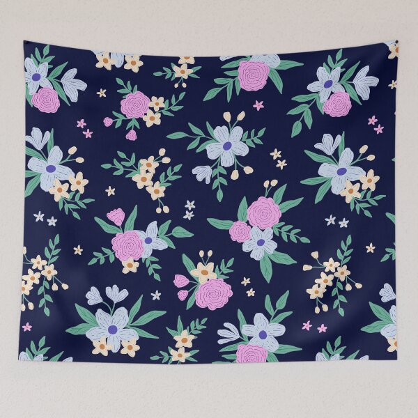 Item preview, Floral bouquet - Dark blue designed and sold by Illustrated by Nat.