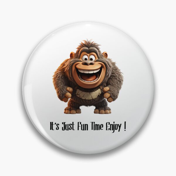 Item preview, It's Just Fun Time Enjoy ! Gorilla Standing With Smiley Face designed and sold by Mohammed Sohail Khan.