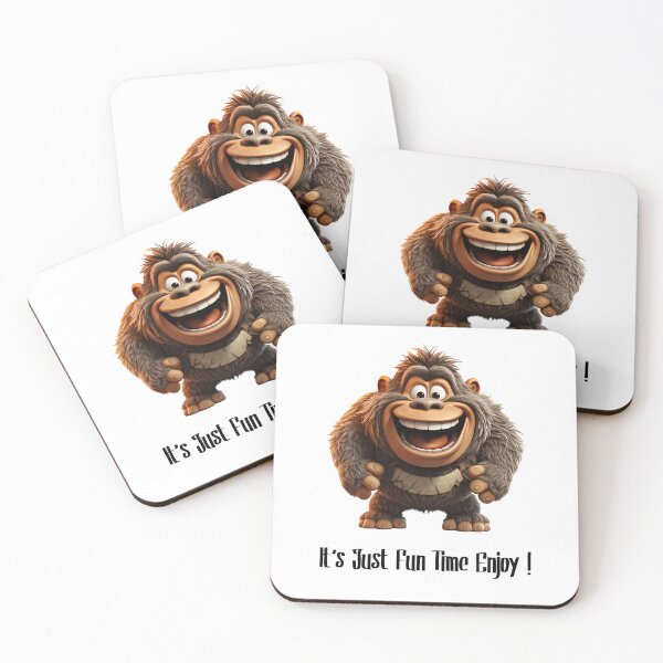 Item preview, It's Just Fun Time Enjoy ! Gorilla Standing With Smiley Face designed and sold by Mohammed Sohail Khan.