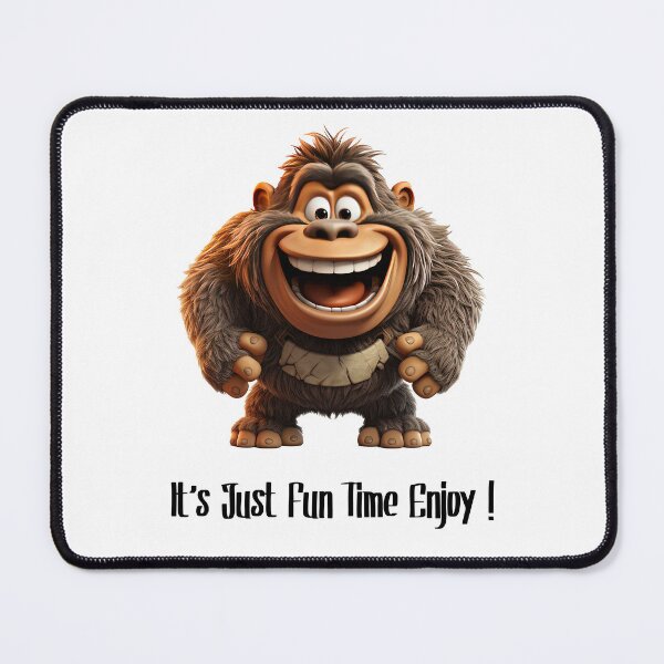 Item preview, It's Just Fun Time Enjoy ! Gorilla Standing With Smiley Face designed and sold by Mohammed Sohail Khan.