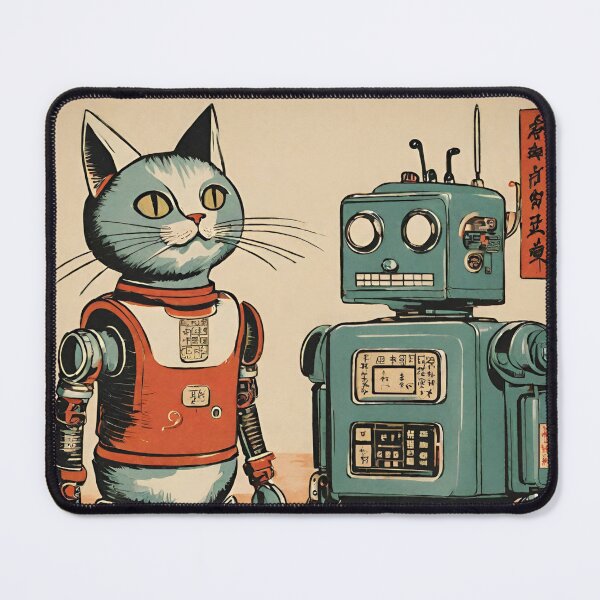 Item preview, Cat + Robot (I'm taller) designed and sold by BoxcarDesigns.
