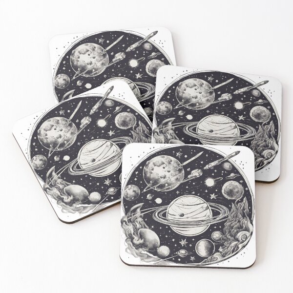 Item preview, Saturn in black and white designed and sold by StellarVerse-.