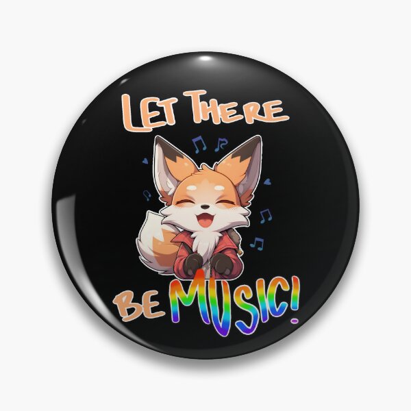 Item preview, Let There Be Music! Cute Fox and Musical Notes Shirt and Sticker Design by Zeesdesign on Redbibble black shirt designed and sold by ZEESDESIGN.