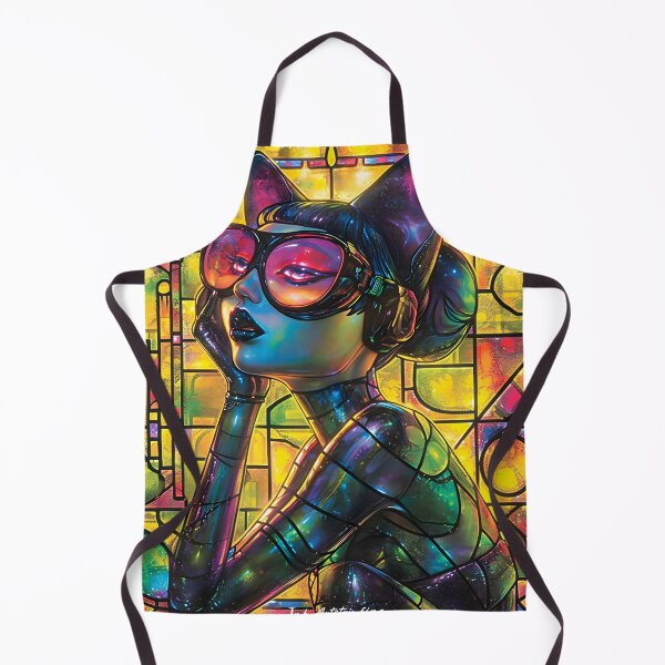 Item preview, Cosmic Catwoman Stained Glass Fantasy designed and sold by inkArtistryfine.