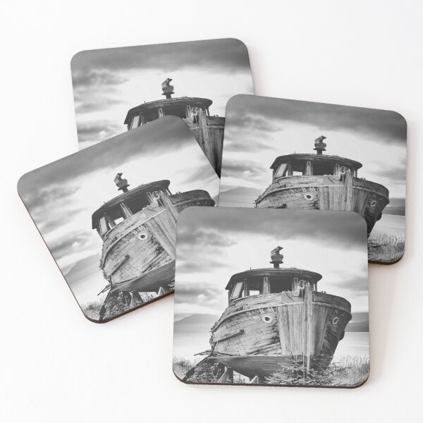 Item preview, Old Timber Boat in black and white designed and sold by pcole123.