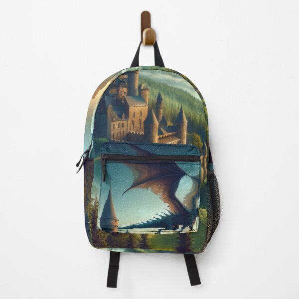Item preview, Mystical Dragon's Flight over Ancient Castle designed and sold by SunkenCost.