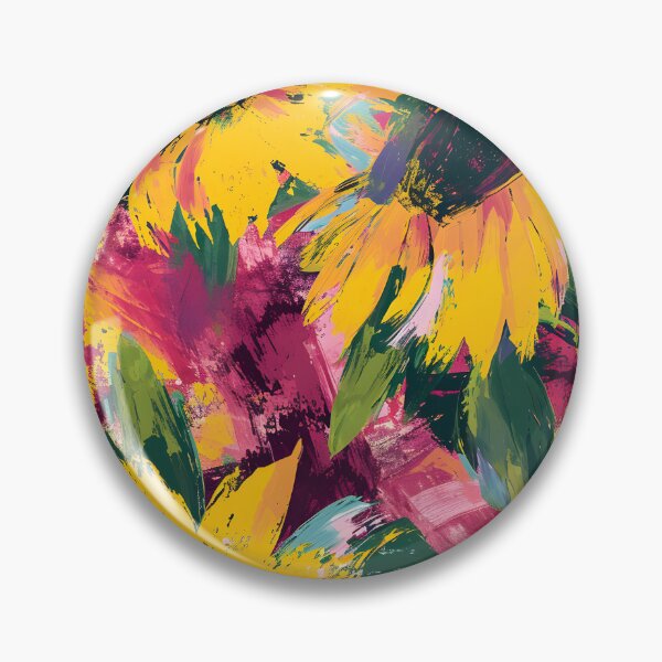 Artikelvorschau, Abstrakte Sonnenblumen-Leinwand mit Pinselstrich entworfen und verkauft von inkArtistryfine.