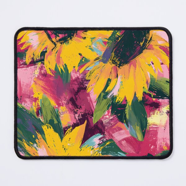 Item preview, Abstract Sunflower Brushwork Canvas designed and sold by inkArtistryfine.