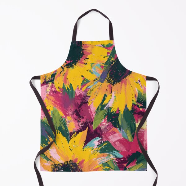 Item preview, Abstract Sunflower Brushwork Canvas designed and sold by inkArtistryfine.