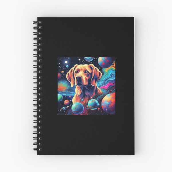 Item preview, Golden Retriever in Space with Planets designed and sold by KazzasKorner.