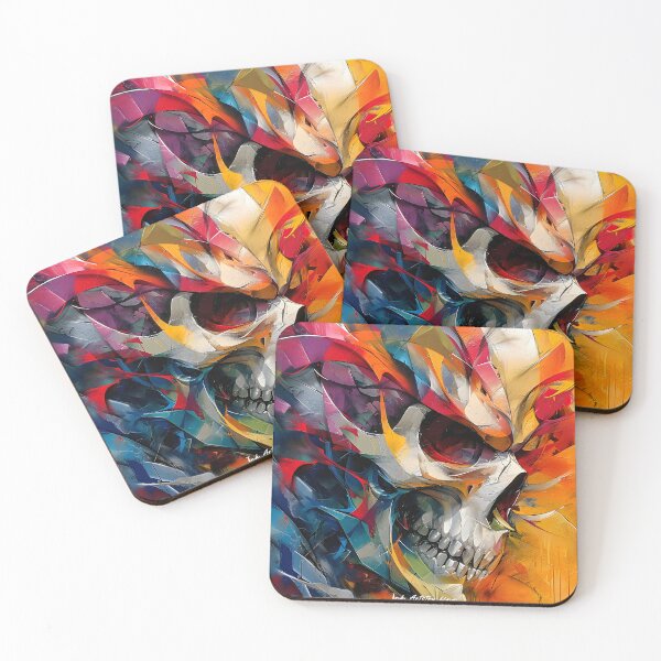 Item preview, Abstract Chromatic Skull Artistry designed and sold by inkArtistryfine.