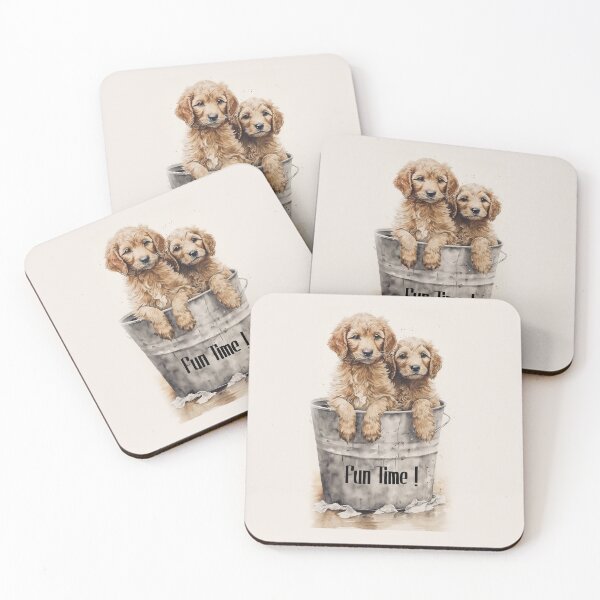 Item preview, Two Cute Dogs Fun Time ! Two Cute Dogs Bath in Basket designed and sold by Mohammed Sohail Khan.