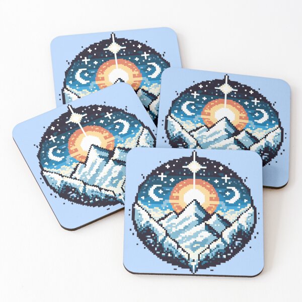 Item preview, Snowy Mountains at Night Pixel Art designed and sold by Mich Designs.