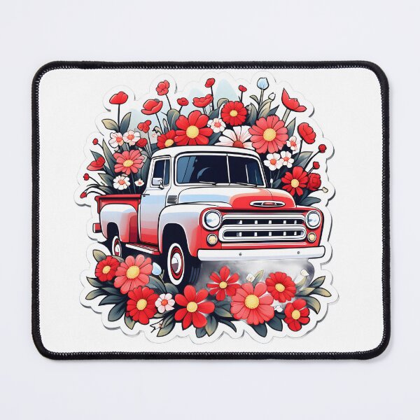 Item preview, Red Truck flower power designed and sold by Cardsurveyors.