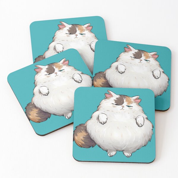 Item preview, Fluffy Fat white/calico cat designed and sold by bryanw2.