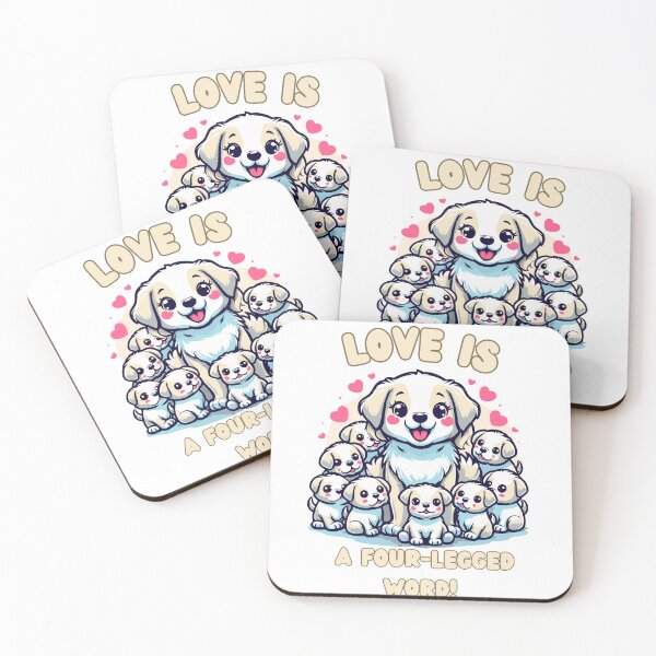 Item preview, Love is a Four-Legged Word - Adorable Puppy Family designed and sold by Designowner.