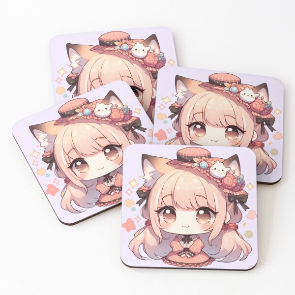 Item preview, Niña kawaii con orejas de gato designed and sold by Mich Designs.