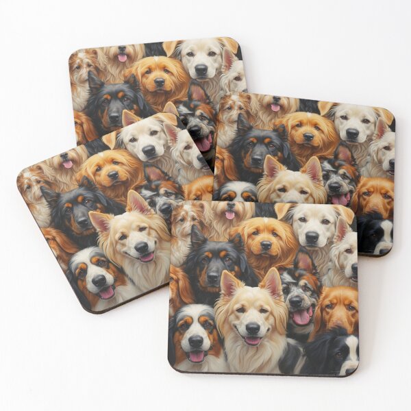 Item preview, Beautiful Dog Collage Illustration - Cute Faces designed and sold by SassyArtistry.